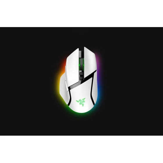 Razer Basilisk V3 Pro Wireless RGB Gaming Mouse White with Optical Sensor,30000 DPI and HyperScroll Tilt Wheel