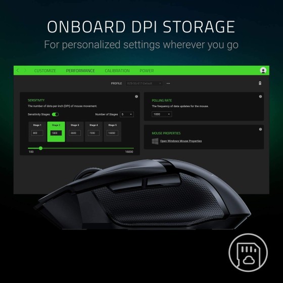 Razer Basilisk X HyperSpeed Gaming Mouse (Black) with HyperSpeed Wireless,5g Advanced Optical Sensor and Ultra-Long Battery Life