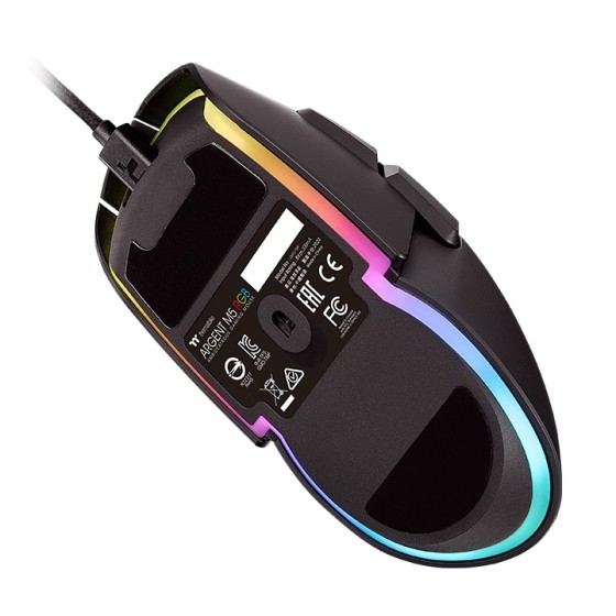 Thermaltake ARGENT M5 RGB Gaming Mouse with ensitivity adjustments between 100 to 16,000 DPI