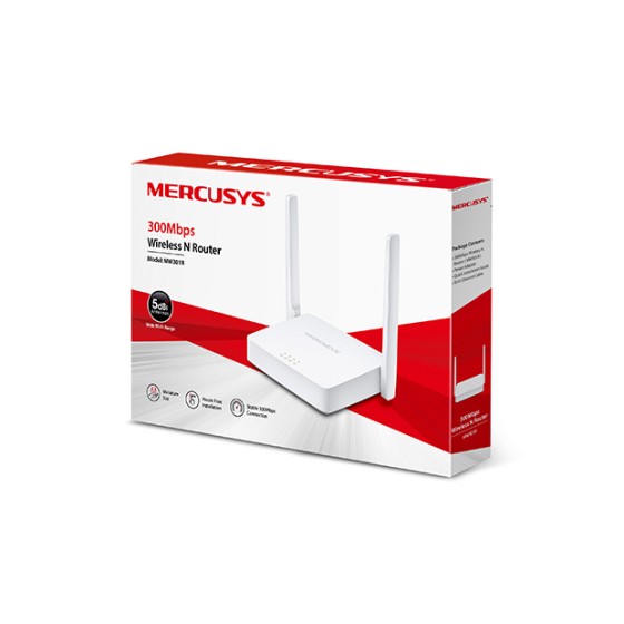 MERCUSYS MW301R N300 Wireless 300Mbps WiFi Router White