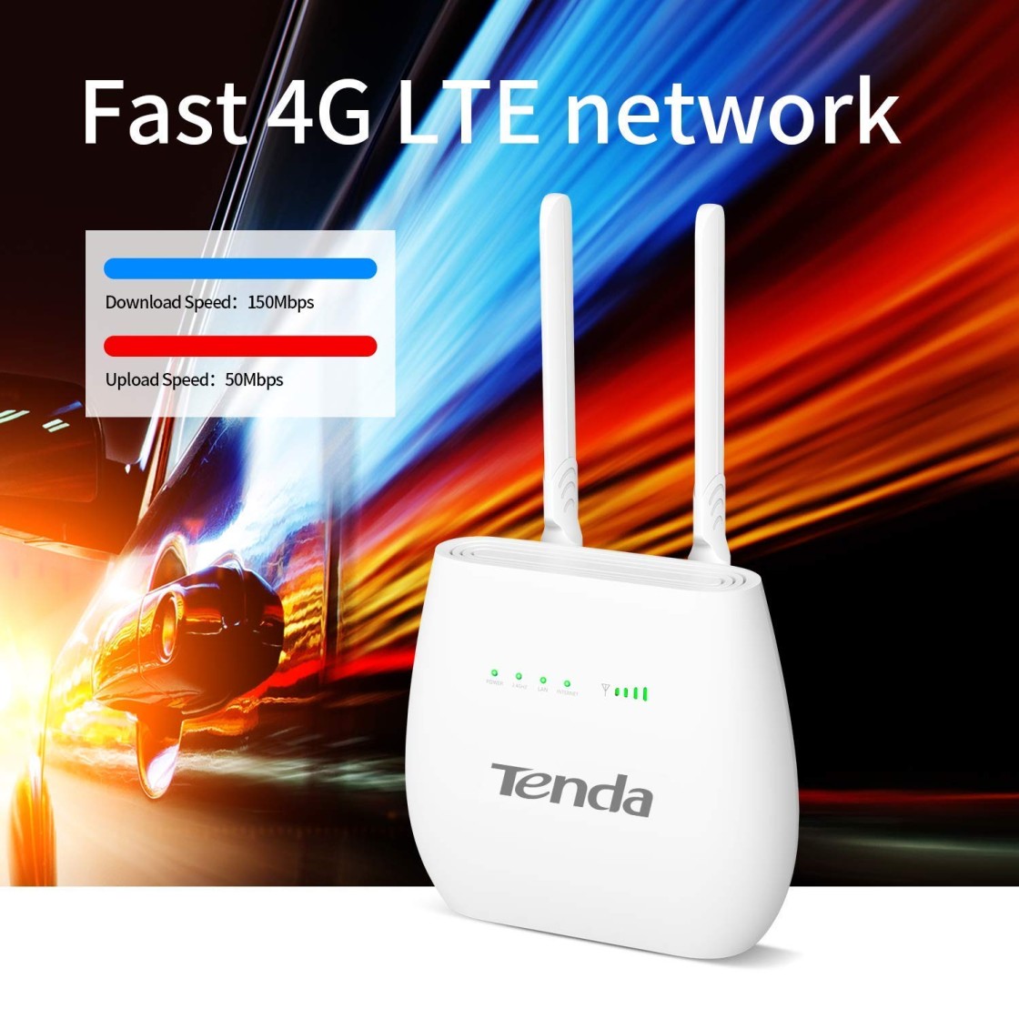 Tenda 4G680V2.0 3G/4G N300 4G LTE and Volte Router SIM Based