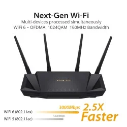 ASUS RT-AX3000 Dual-Band WiFi 6 Router with AiProtection