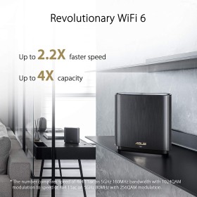 ASUS ZenWiFi AX XT8 AX6600 Extendable Router Dual Pack Black ASUS ZenWiFi AX XT8 AX6600 Extendable Router Dual Pack Black