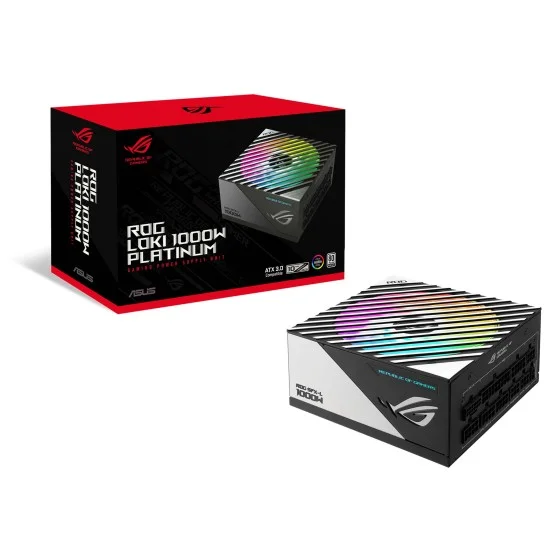 ASUS ROG LOKI 1000P SFX-L Gaming 80 Plus Platinum ATX 3.0 Compatible Power Supply Units with Axial-Tech Cooling, PCIe Gen 5.0 Ready and ARGB-Illuminated Fan & Aura Sync ASUS ROG LOKI 1000P SFX-L Gaming 80 Plus Platinum ATX 3.0 Compatible Power Supply Units with Axial-Tech Cooling, PCIe Gen 5.0 Ready and ARGB-Illuminated Fan & Aura Sync