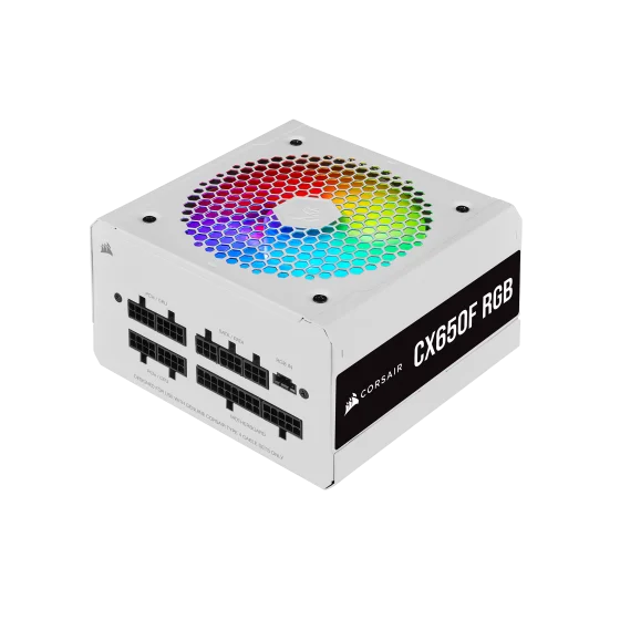 Corsair CX650F RGB White 80 Plus Bronze Fully Modular PSU Corsair CX650F RGB White 80 Plus Bronze Fully Modular PSU