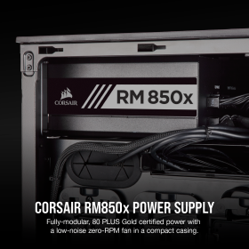 Corsair RM850x Fully Modular 850 Watt 80 PLUS Gold Certified Digital ATX Power Supply Unit Corsair RM850x Fully Modular 850 Watt 80 PLUS Gold Certified Digital ATX Power Supply Unit