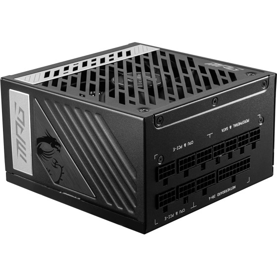 MSI MPG A1000G 1000W 80 Plus Gold Certified Power Supply Unit with RPM Mode,Singel Raileo,Full modular cable design