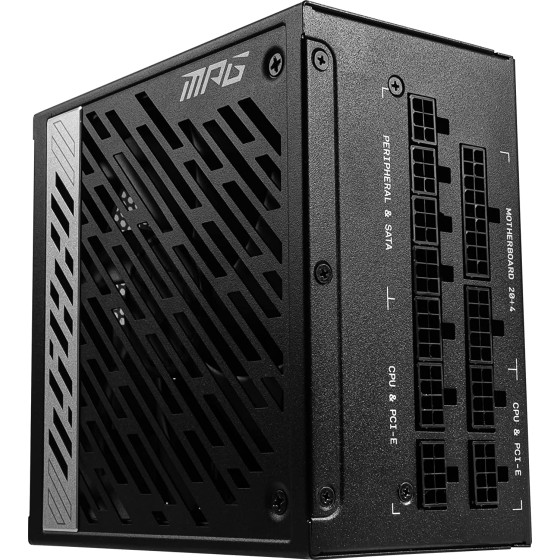 MSI MPG A1000G 1000W 80 Plus Gold Certified Power Supply Unit with RPM Mode,Singel Raileo,Full modular cable design