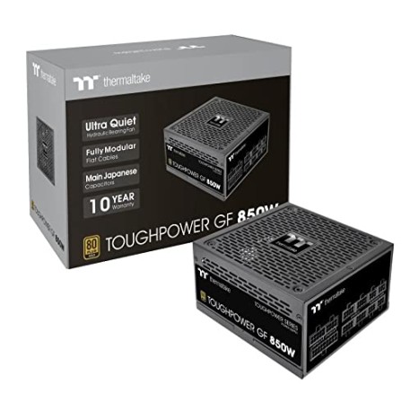 Thermaltake Toughpower GF 850W 80 Plus Gold SMPS All Flat Cables, Black