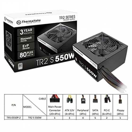 Thermaltake TR2 550W white 80 plus Power Supply for Gaming PC
