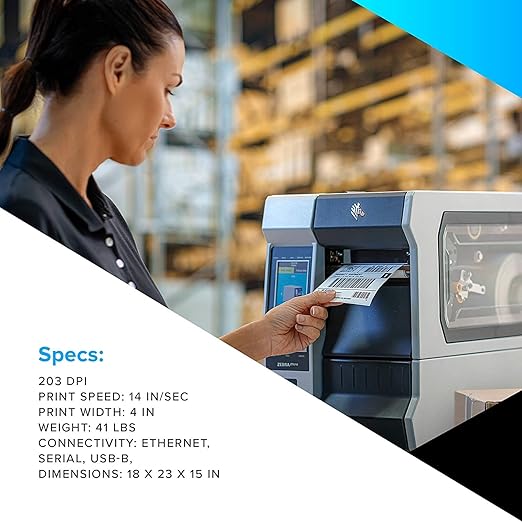 Zebra ZT41142-T0G0000Z Ethernet 203 dpi Thermal Transfer 4 inch width Desktop Printer for Labels, Receipts, Barcodes, Tags, and Wrist Bands |ZT41142-T0G0000Z Zebra ZT41142-T0G0000Z Ethernet 203 dpi Thermal Transfer 4 inch width Desktop Printer for Labels, Receipts, Barcodes, Tags, and Wrist Bands |ZT41142-T0G0000Z