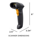 Zebra LS2208-SR20007R-Y 1D Handheld Barcode Scanner Wired Optical Laser Black Corded Reader Imager with Stand and USB Cord |Zebra LS2208-SR20007R-Y 