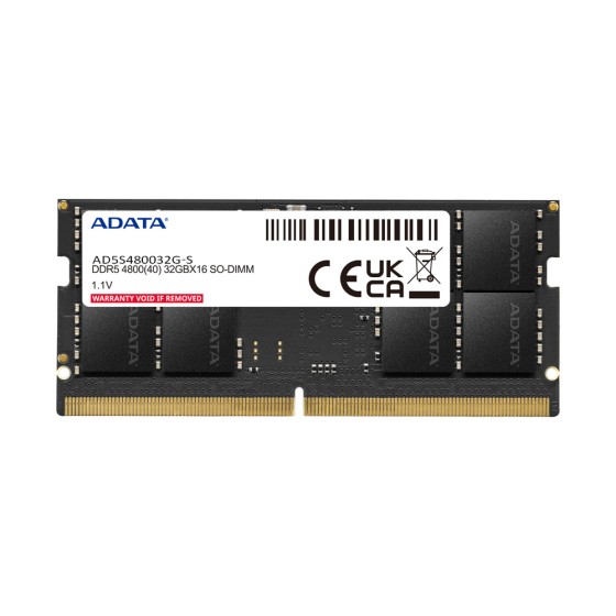 ADATA 32GB DDR5 4800MHz CL40 SO-DIMM Laptop Memory (AD5S480032G-S)