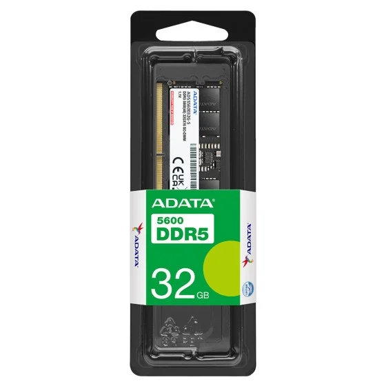 ADATA 32GB DDR5 5600Mhz SO-DIMM Laptop Memory (AD5S560032G-S) ADATA 32GB DDR5 5600Mhz SO-DIMM Laptop Memory Module