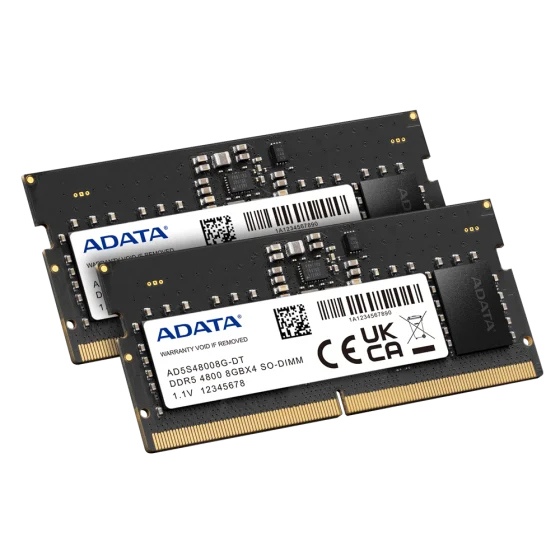 ADATA 16GB (8GBx2) DDR5 4800Mhz SO-DIMM Laptop Memory ADATA 16GB (8GBx2) DDR5 4800Mhz SO-DIMM Laptop Memory