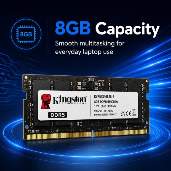 Kingston 8GB DDR5 5600MHz SODIMM Laptop RAM KVR56S46BS6-8