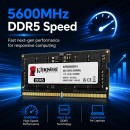 Kingston 8GB DDR5 5600MHz SODIMM Laptop RAM KVR56S46BS6-8