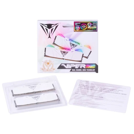 Patriot Viper RGB DDR4 16GB (2 x 8GB) 3000MHz CL15 UDIMM (White) Patriot Viper RGB DDR4 16GB (2 x 8GB) 3000MHz CL15 UDIMM (White)