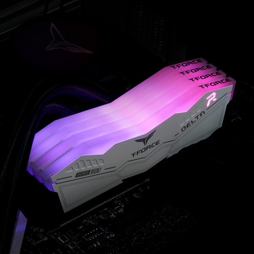 TEAMGROUP T-Force Delta RGB DDR5 Ram 32GB Kit (2x16GB) 6000MHz (PC5-41600) CL38 Desktop Memory Module Ram (White) for 600 Series Chipset TEAMGROUP T-Force Delta RGB DDR5 Ram 32GB Kit (2x16GB) 6000MHz (PC5-41600) CL38 Desktop Memory Module Ram (White) for 600 Series Chipset