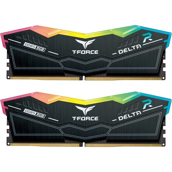 TEAMGROUP T-Force Delta RGB DDR5 Ram 32GB Kit (2x16GB) 6000MHz (PC5-41600) CL38 Desktop Memory Module Ram (Black) for 600 Series Chipset - FF3D532G6000HC38ADC01