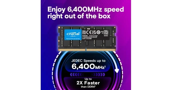 Crucial-64GB-Kit (2x32GB) DDR5-6400-CSODIMM-Laptop-Memory