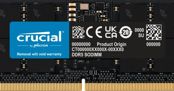 Crucial 16GB DDR5 4800Mhz SO-DIMM Laptop Memory