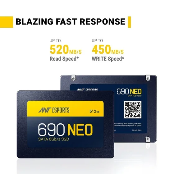ANT Esports 690 Neo 512GB 2.5Inch Sata SSD ANT Esports 690 Neo 512GB 2.5Inch Sata SSD