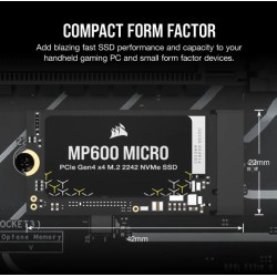 Corsair MP600 MICRO 1TB PCIe 4.0 (Gen4)x4 NVMe M.2 2242 SSD Corsair MP600 MICRO 1TB PCIe 4.0 (Gen4)x4 NVMe M.2 2242 SSD