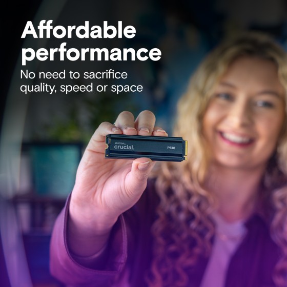 Crucial P510 1TB Heatsink PCIe Gen5 NVMe M.2 SSD