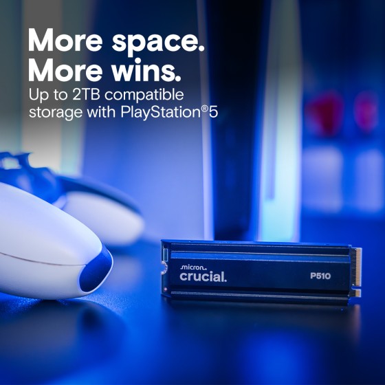 Crucial P510 1TB Heatsink PCIe Gen5 NVMe M.2 SSD