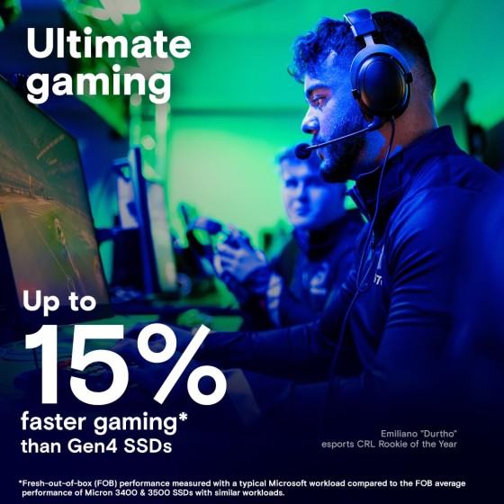 Crucial T705 4TB PCIe Gen5 NVMe M.2 SSD with heatsink