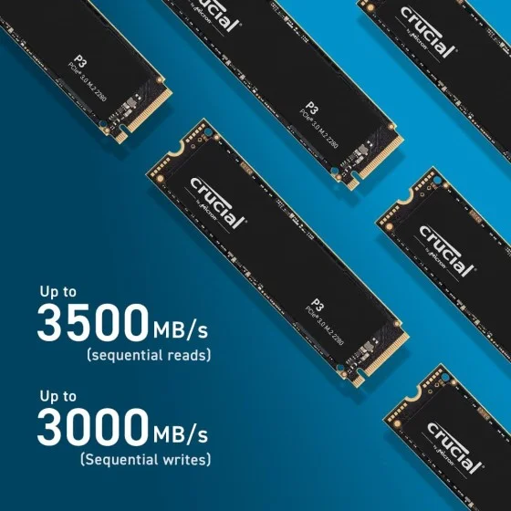 Crucial P3 500GB M.2 NVMe PCIe Gen3 Solid State Drive Crucial P3 500GB M.2 NVMe PCIe Gen3 Solid State Drive