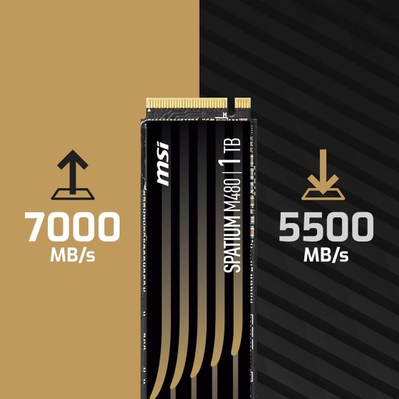 Msi Spatium M480 1TB M.2 NVMe PCIe Gen4 SSD