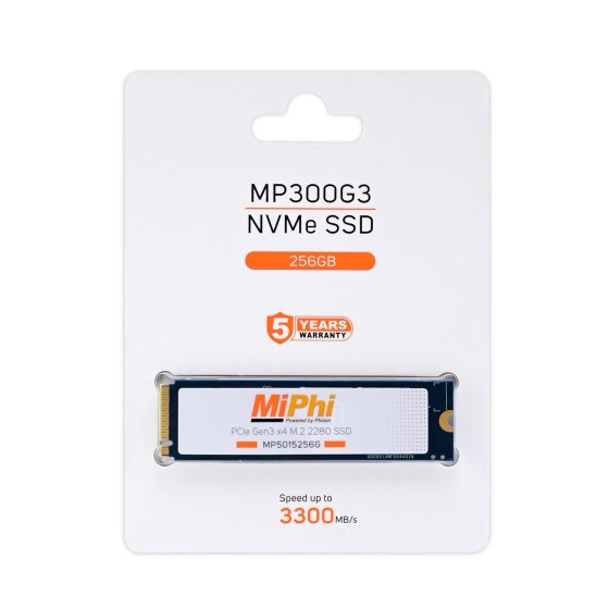 MiPhi MP300G3 256GB PCIe Gen 3 M.2 NVMe SSD MiPhi MP300G3 256GB PCIe Gen 3 M.2 NVMe SSD