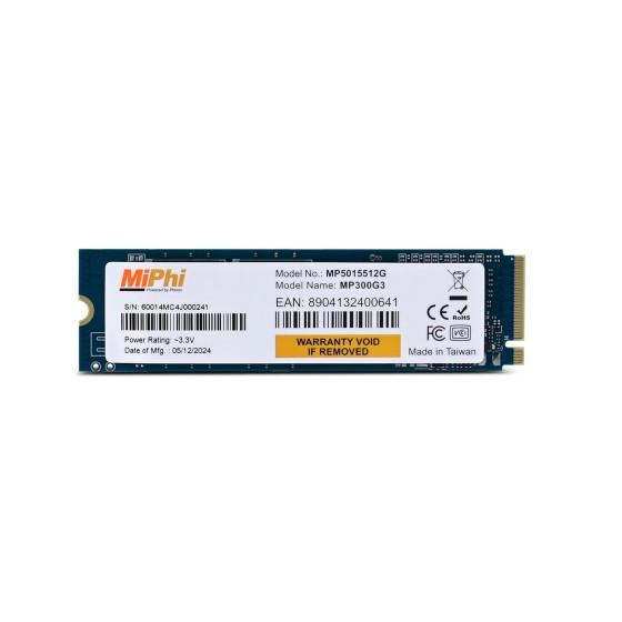 MiPhi MP300G3 1TB PCIe Gen 3 M.2 NVMe SSD