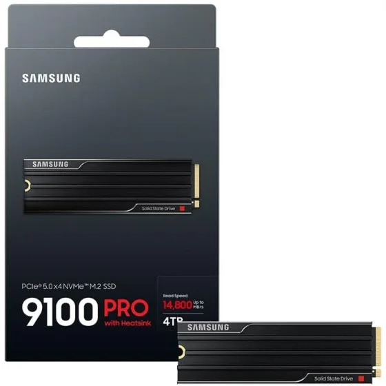 Samsung 9100 PRO 4TB Gen5 M.2 NVME SSD With Heatsink Samsung 9100 PRO 4TB Gen5 M.2 NVME SSD With Heatsink