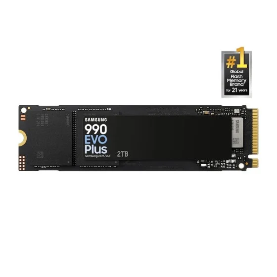 Samsung 990 EVO Plus 2TB Gen4 NVMe SSD | 7250/6300 MB/s Speed Samsung 990 EVO Plus 2TB Gen4 (PCIe 4.0 x4 and PCIe 5.0 x2) M.2 NVMe Internal Solid State Drive - Read/Write up to 7250/6300 MB/s (MZ-V9S2T0B)