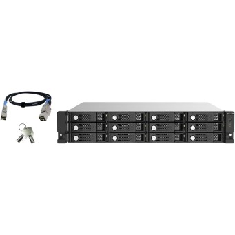 QNAP TL-R1220Sep-RP 2U JBOD Storage Enclosure – 12-Bay SAS/SATA, PCIe Gen3 x8 QNAP TL-R1220Sep-RP 2U 12-Bay JBOD Storage Enclosure