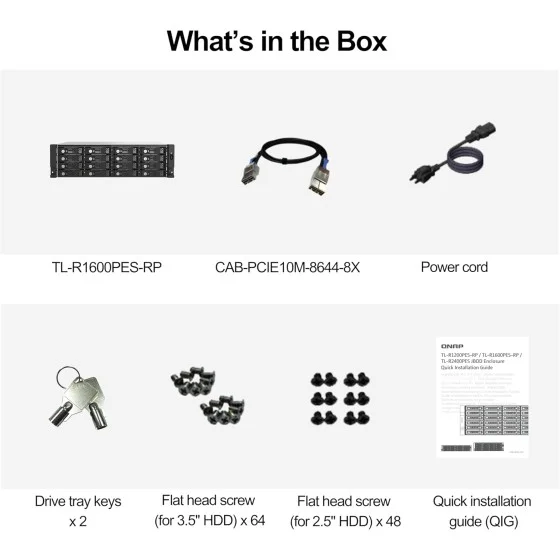 QNAP TL-R1600PES-RP 16-Bay JBOD Storage for NAS and Servers QNAP TL-R1600PES-RP 16-Bay JBOD Storage Enclosure