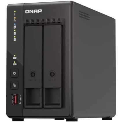 QNAP TS-253E-8G NAS – 2-Bay, 8GB RAM, Intel Quad-Core, PCIe Expansion QNAP TS-253E-8G 2-Bay NAS with Dual 2.5GbE and PCIe Expansion