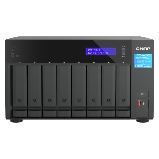 QNAP TVS-h874T-i7-32G 8-Bay Thunderbolt™ 4 NAS with Intel® Core™ i7 and 32GB RAM