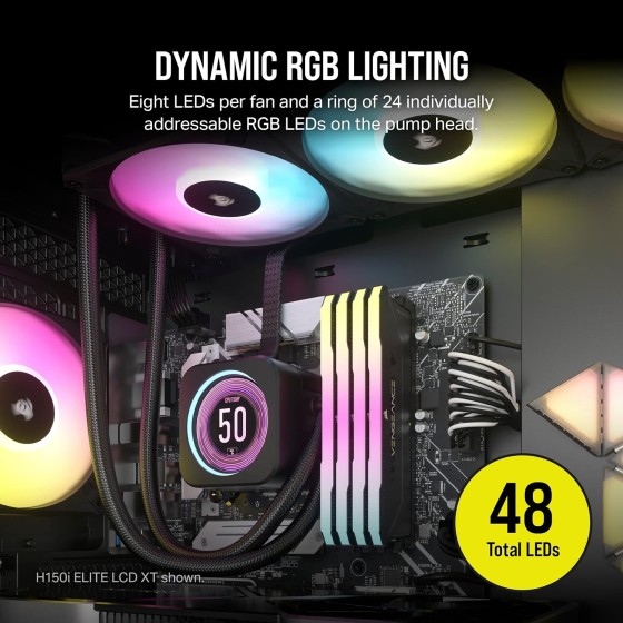 Corsair H170i ELITE LCD XT AIO cooler CW-9060075-WW Corsair iCUE H170i ELITE LCD XT 420mm liquid CPU cooler