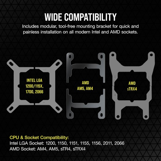 Corsair H170i ELITE LCD XT AIO cooler CW-9060075-WW Corsair iCUE H170i ELITE LCD XT 420mm liquid CPU cooler