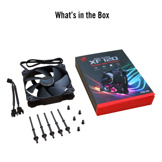 ASUS ROG STRIX XF 120 Whisper-quiet, 4-pin PWM fan for PC cases, radiators or CPU cooling ASUS ROG STRIX XF 120 Whisper-quiet, 4-pin PWM fan for PC cases, radiators or CPU cooling