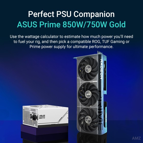 ASUS Prime Radeon RX 9060 XT 16GB OC Edition GDDR6 Dual Fan GPU ASUS Prime Radeon RX 9060 XT OC Edition 16GB GDDR6 Dual Fan Graphics Card – Front and Back View