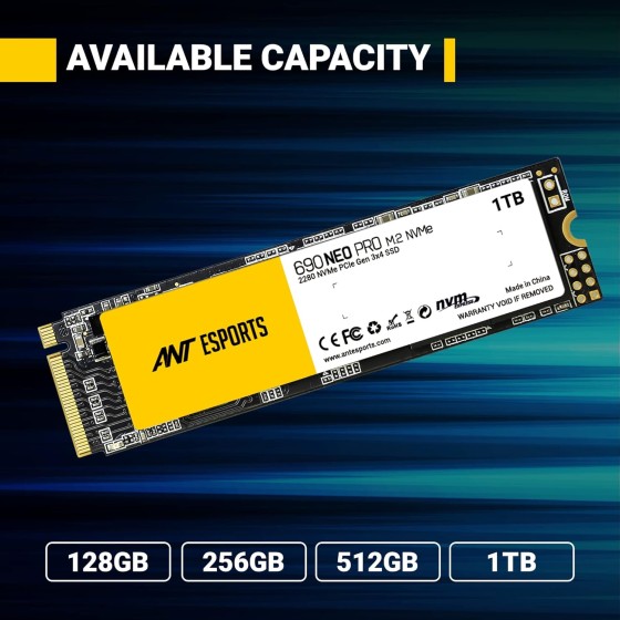 ANT Esports 690 Neo Pro 1TB M.2 NMVE PCIe Gen3 SSD ANT Esports 690 Neo Pro 1TB M.2 NMVE PCIe Gen3 SSD