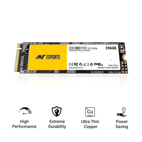 ANT Esports 690 Neo Pro 256GB M.2 NMVE PCIe Gen3 SSD ANT Esports 690 Neo Pro 256GB M.2 NMVE PCIe Gen3 SSD