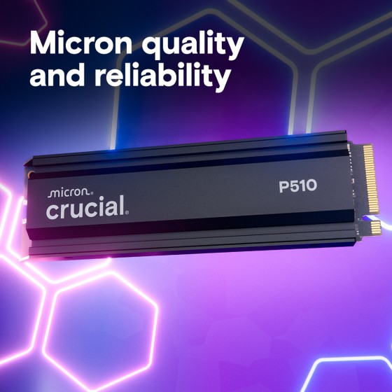 Crucial P510 1TB Heatsink PCIe Gen5 NVMe M.2 SSD