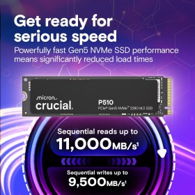 Crucial P510 2TB PCIe Gen5 NVMe M.2 SSD Crucial P510 2TB PCIe Gen5 NVMe M.2 SSD