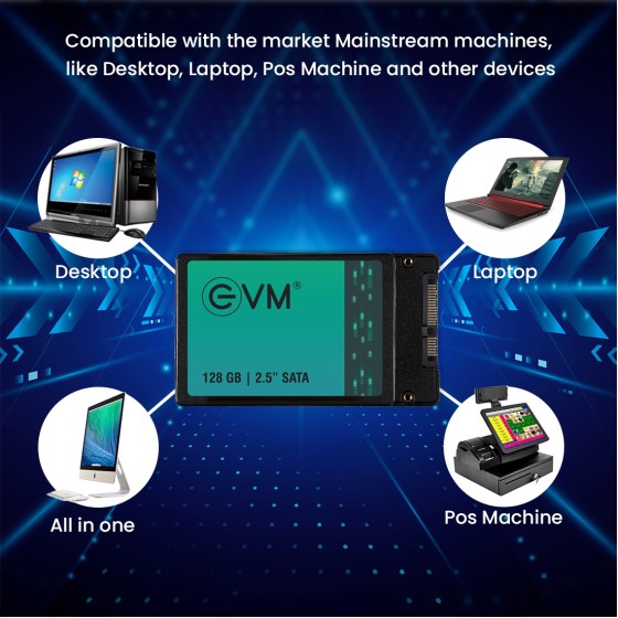 EVM25 128GB 2.5 INCH Sata Solid State Drive Faster Boot-Up and Load Times with Read Speeds up to 500MB/s & Write Speeds up to 340MB/s - High-Performance Storage with 5 Year Warranty (EVM25/128GB) EVM25 128GB 2.5 INCH Sata Solid State Drive Faster Boot-Up and Load Times with Read Speeds up to 500MB/s & Write Speeds up to 340MB/s - High-Performance Storage with 5 Year Warranty (EVM25/128GB)